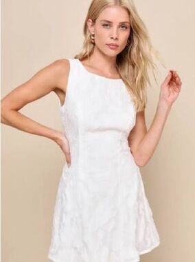 Lulu's White Sleeveless Mini Dress